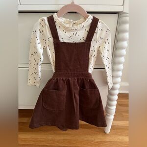 Brown Corduroy Kids Pinafore Dress
